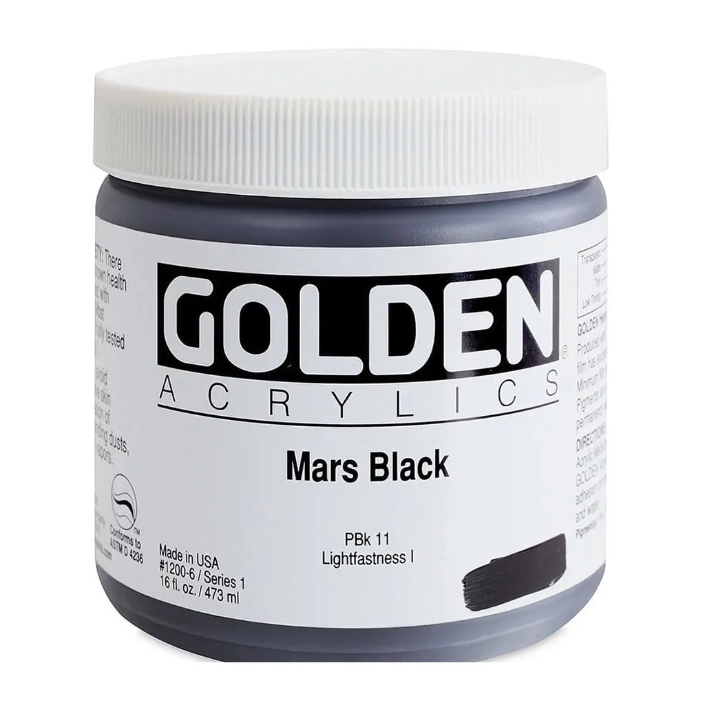 Golden Heavy Body Acrylic 16oz Mars Black S1