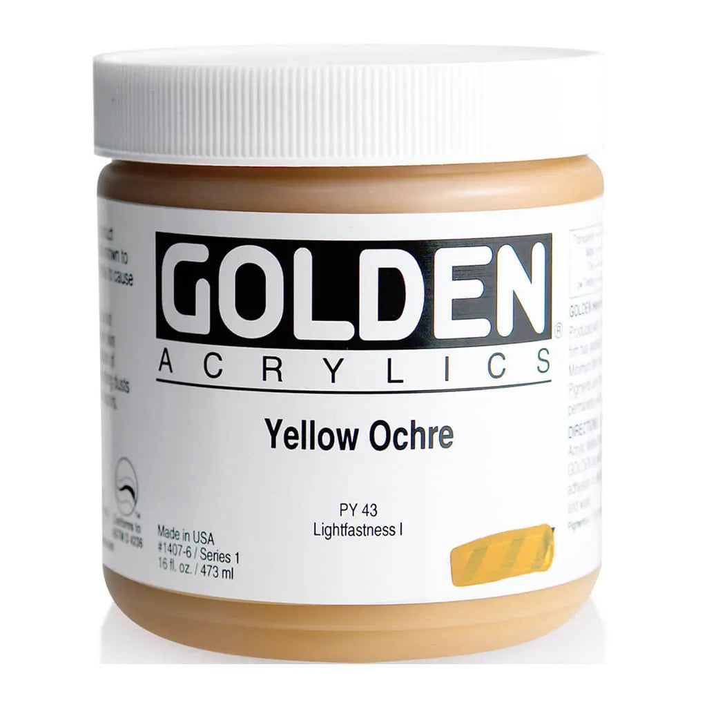 Golden Heavy Body Acrylic 16oz Yellow Ochre S1