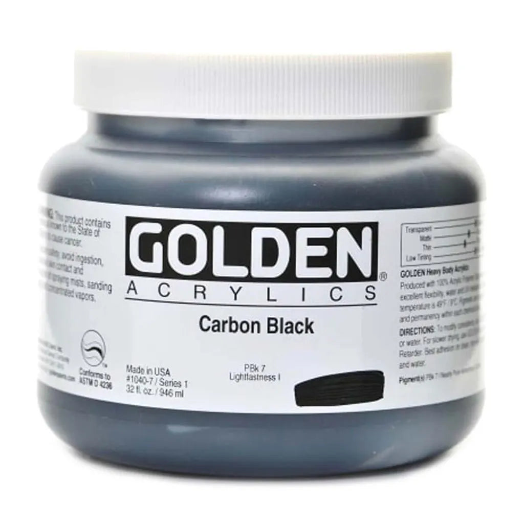 Golden Heavy Body Acrylic 32oz Carbon Black S1