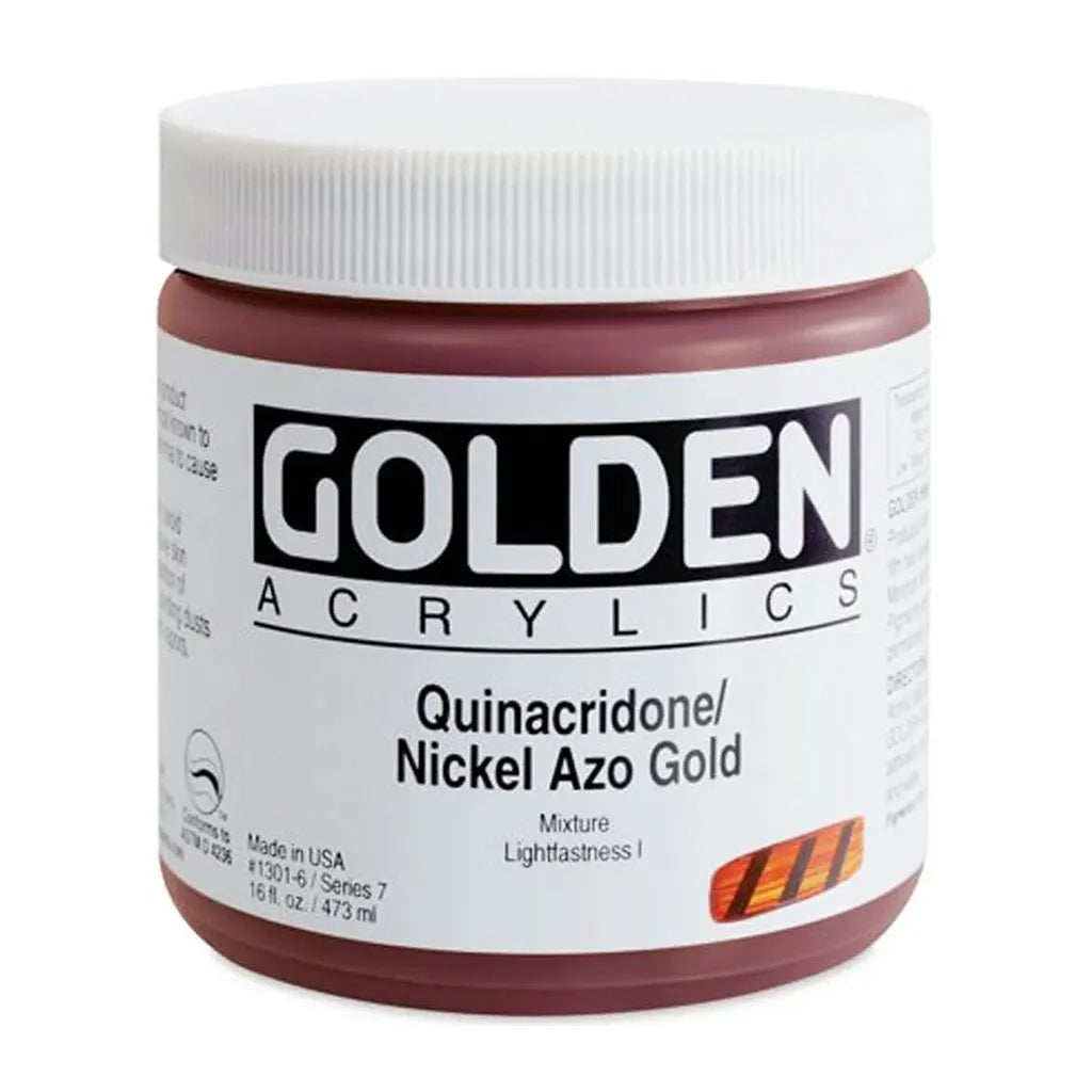 Golden Heavy Body Acrylic 16oz Quinacridone Nickel Azo Gold S8