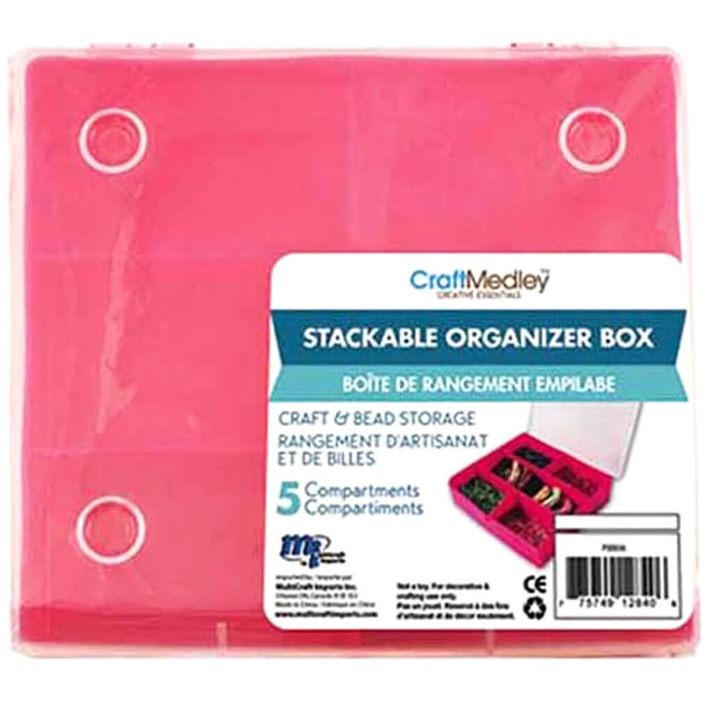 Stackable Organizer Box With Lid, 5.25in x 4.75in x 1.5in