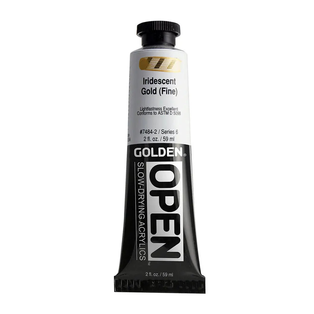 Golden OPEN Slow-Drying Acrylic Paint 2oz Iridescent Gold (Fine) S6
