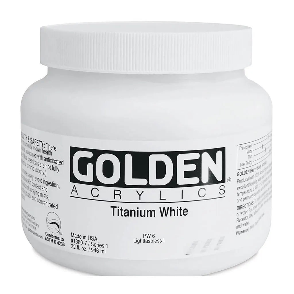 Golden Heavy Body Acrylic 32oz Titanium White S1