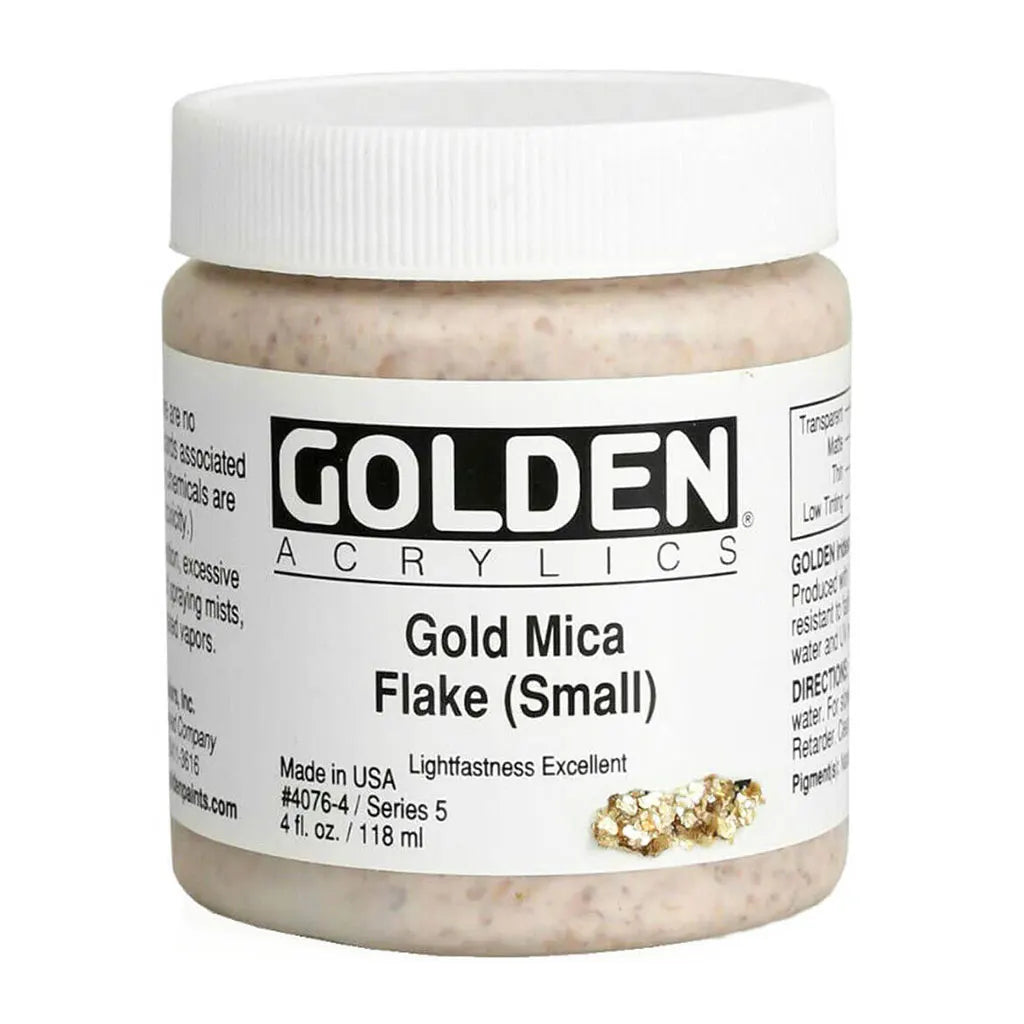Golden Heavy Body Acrylic 4oz Gold Mica Flake Small S5
