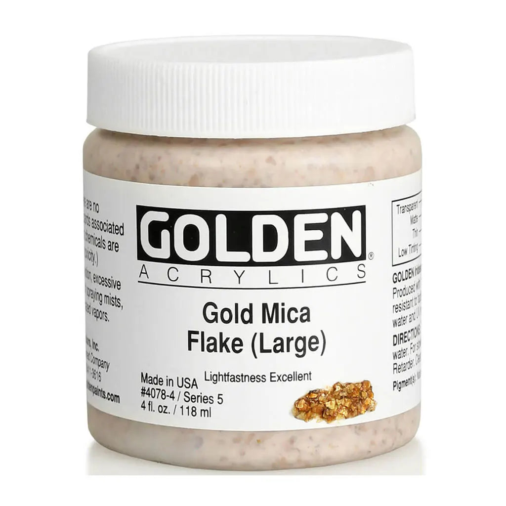 Golden Heavy Body Acrylic 4oz Gold Mica Flake Large S5