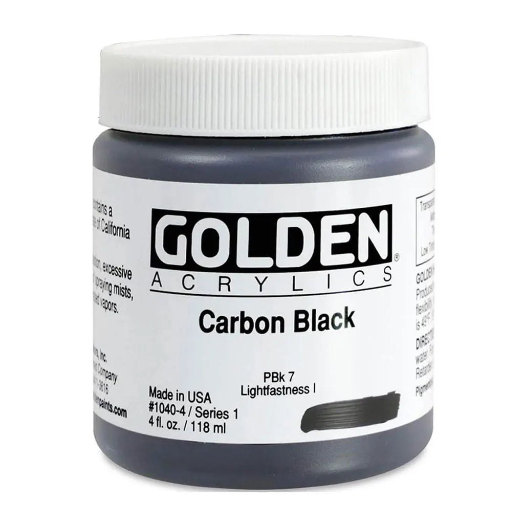 Golden Heavy Body Acrylic 4oz Carbon Black S1