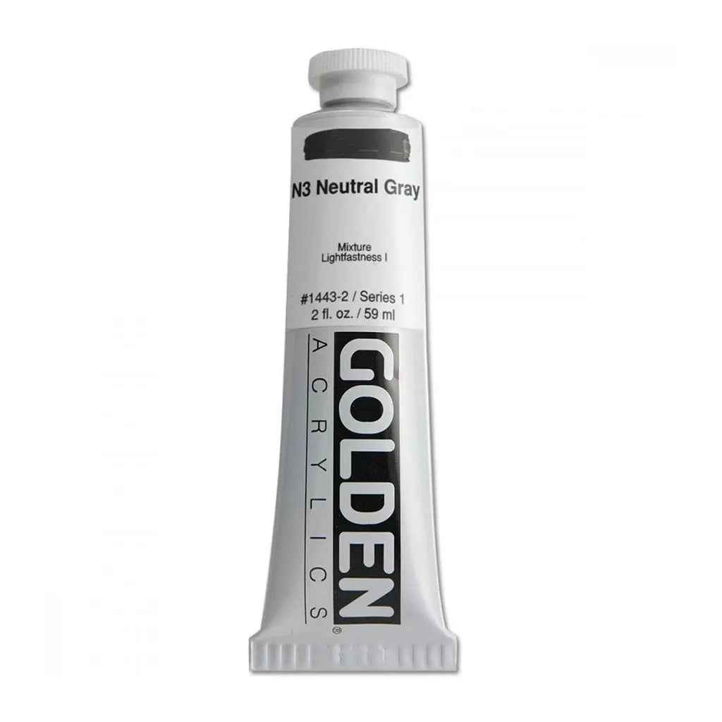 Golden Heavy Body Acrylic 2oz N3 Neutral Gray S1