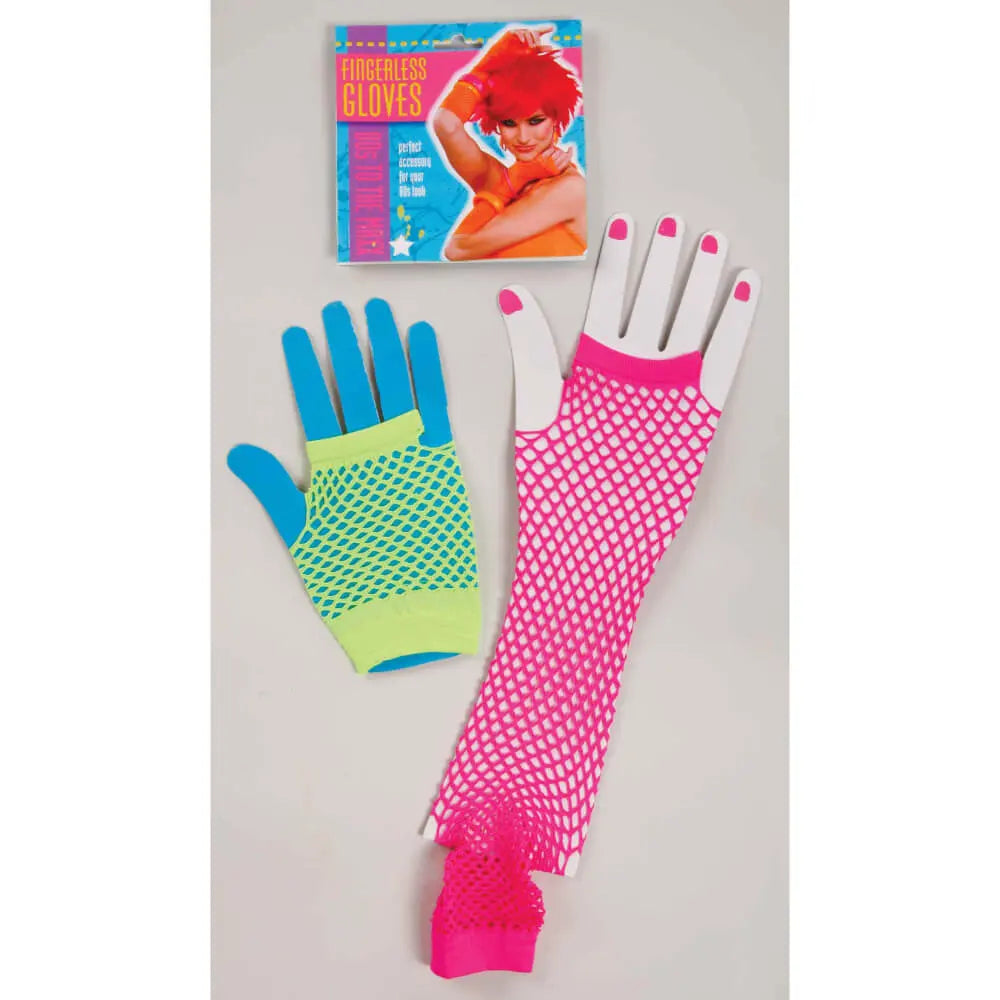 Gloves Fingerless Fishnet 80&#39;s to The Max