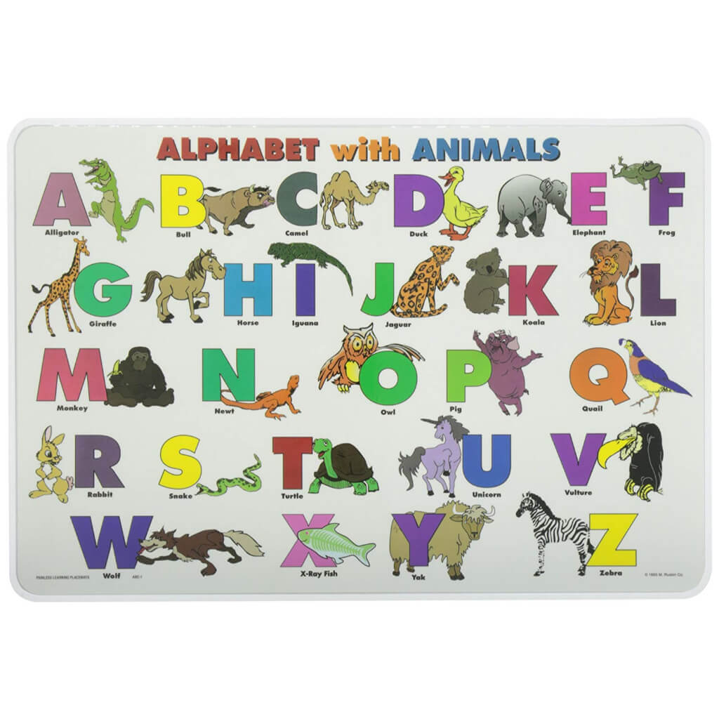 Alphabet With Animal Placemat