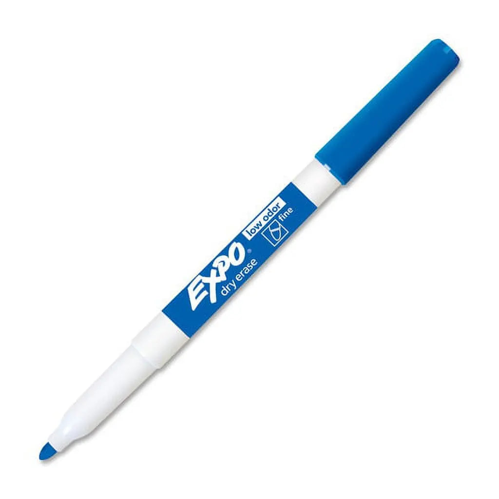 Low Odor Dry Erase Marker Sets Fine Point Blue