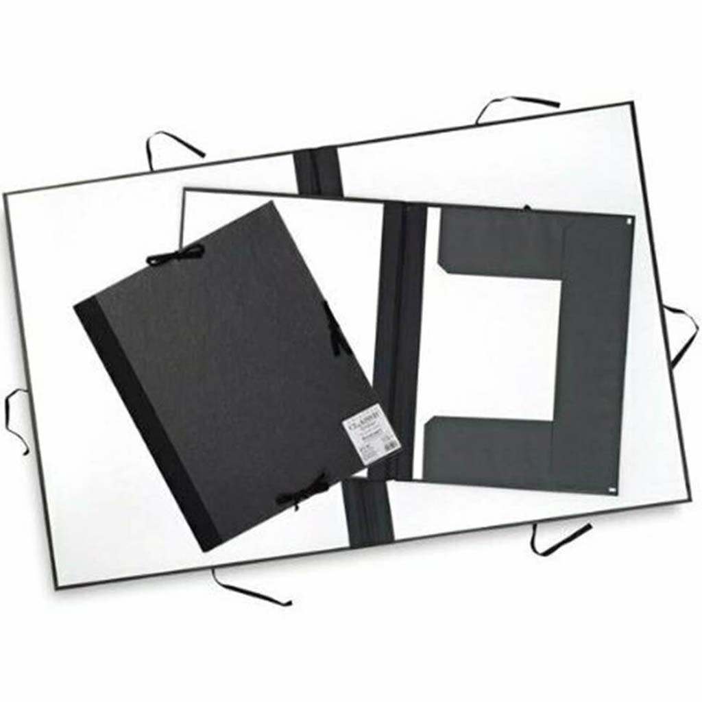 Cachet Deluxe Portfolio With Flaps - 14in x 18in, Black