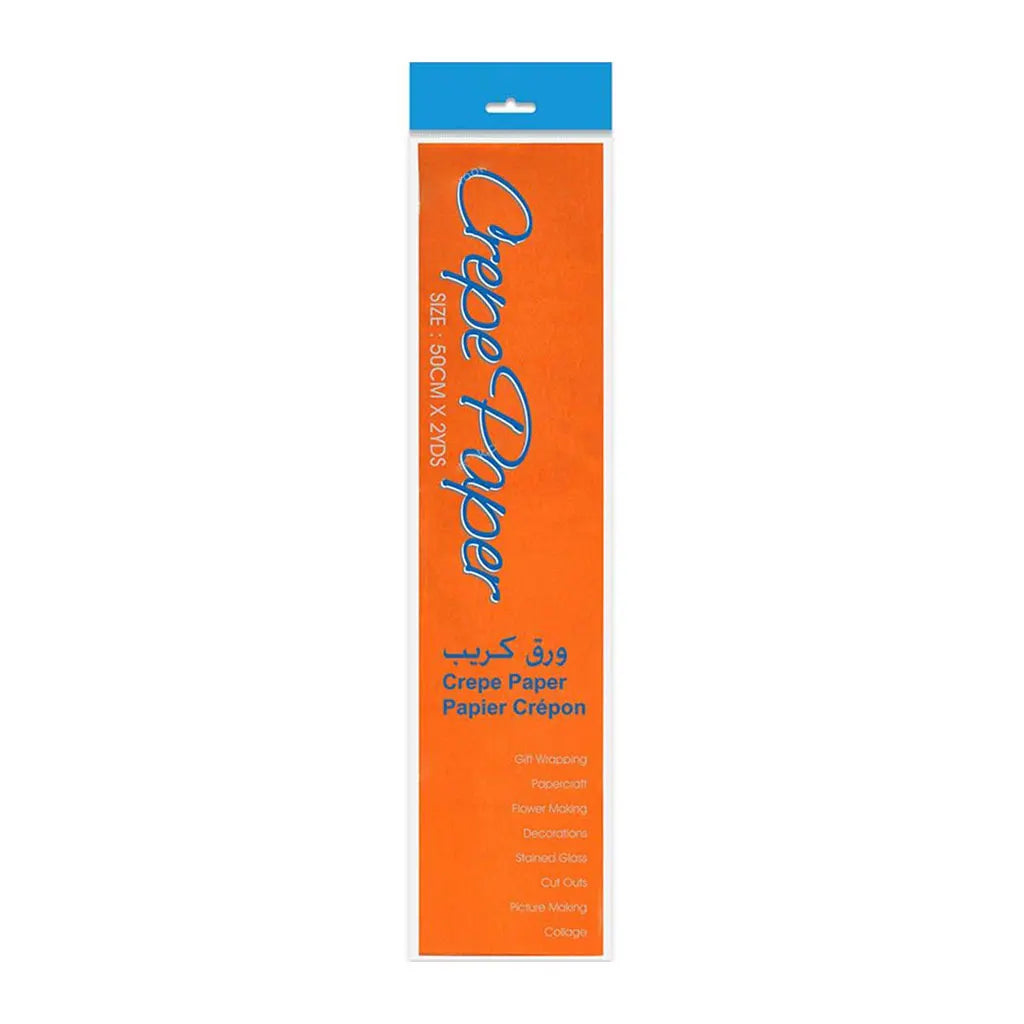 Crepe Paper Orange, 50cm x 2yds