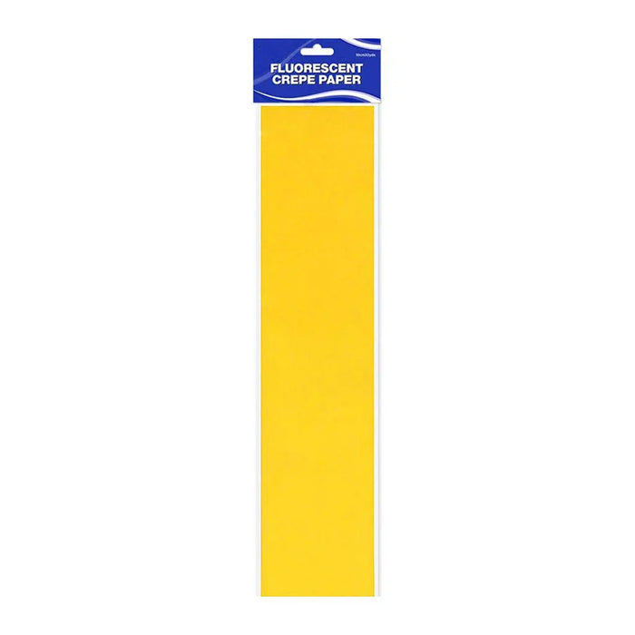 Crepe Paper Fluorescent Yellow, 50cm x 2yds