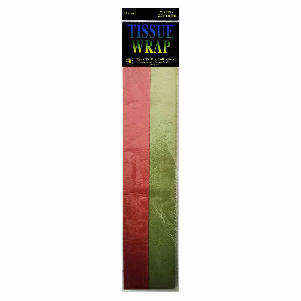 Tissue Wrap 10ct 20in x 20in, Red/Green