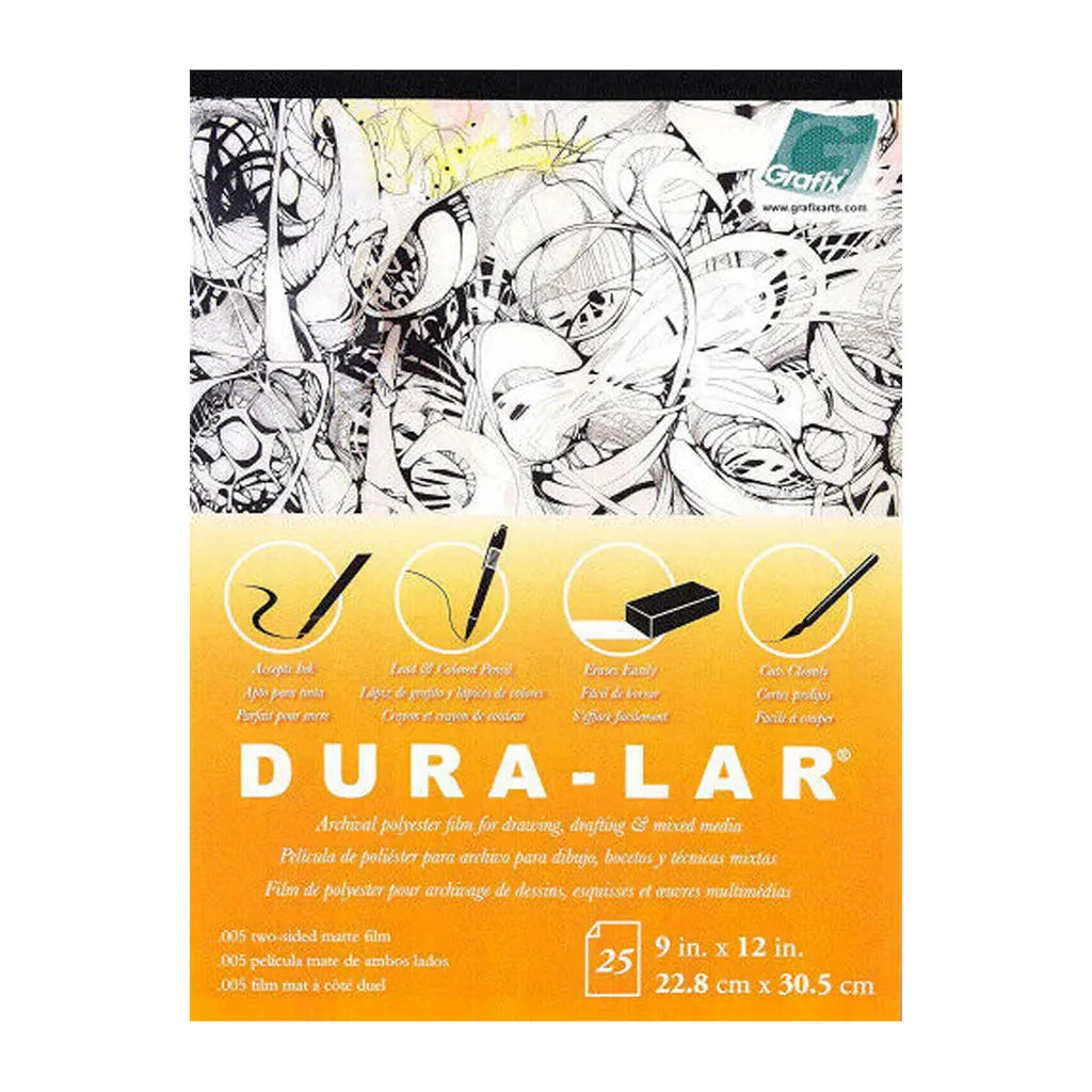 Grafix Matte Duralar Film Pad 9in x 12in, 25 Sheet
