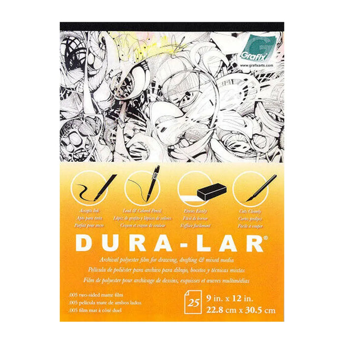 Grafix Matte Duralar Film Pad 9in x 12in, 25 Sheet