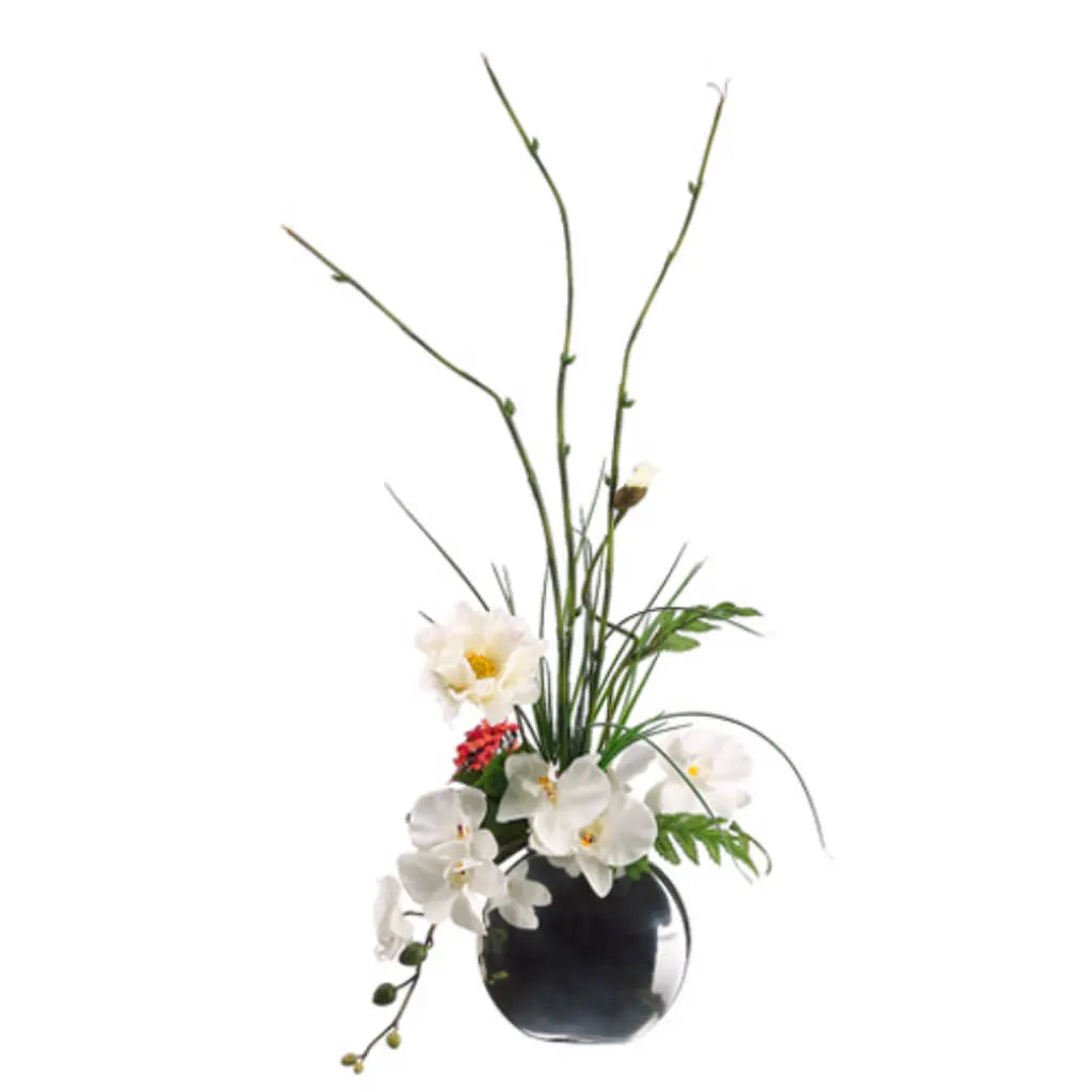 Orchid / Poppy 34in H x 8in W x 16in L, White
