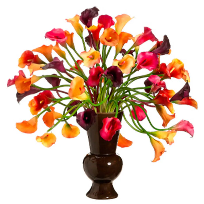 Calla Lily 30in H x 34in W x 34in L, Eggplant, Orange