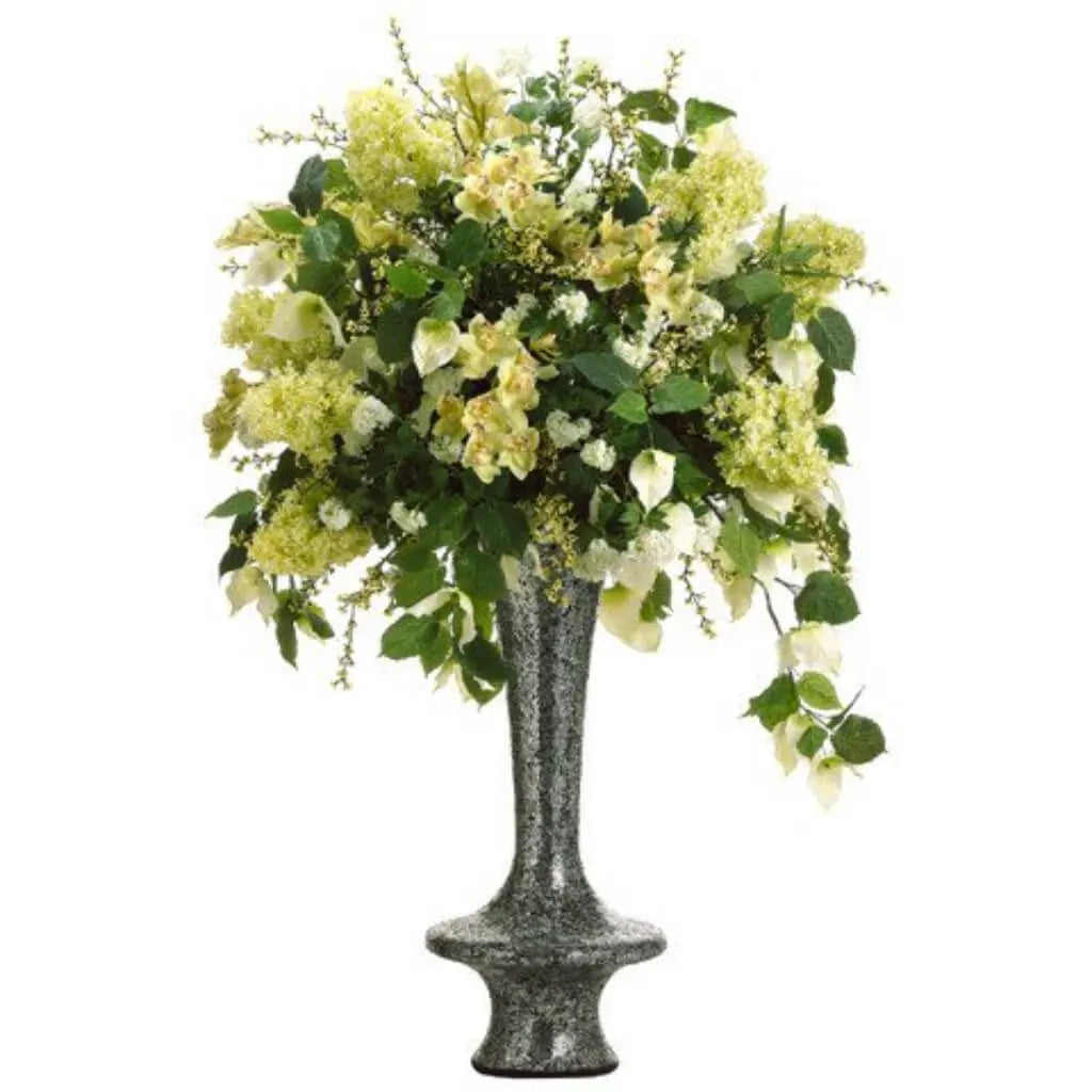 Hydrangea / Cymbidium Orchid 73in H x 55in W x 55in L, Green