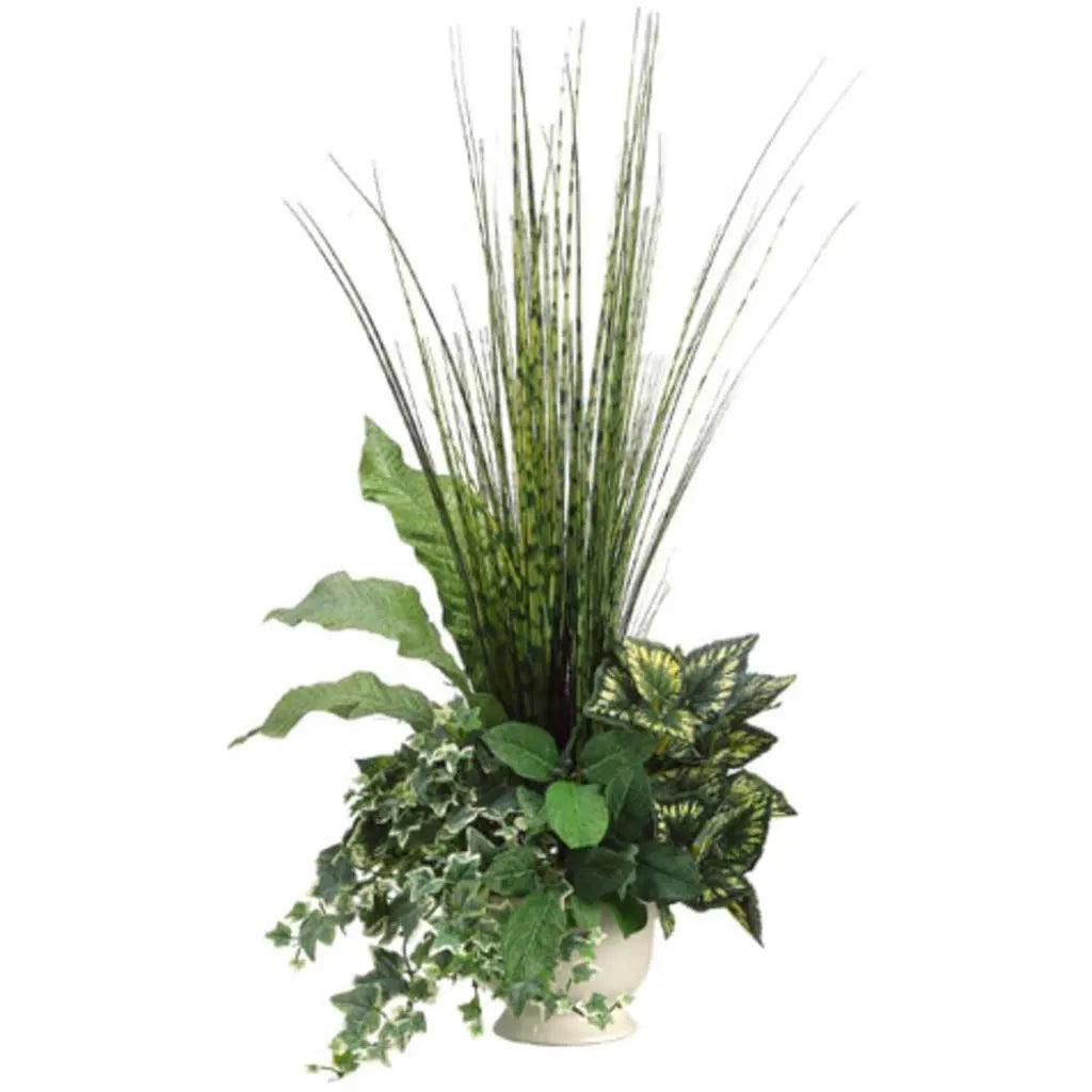 Begonia / Ivy / Onion Grass 29in H x 15in W x 15in L, Green