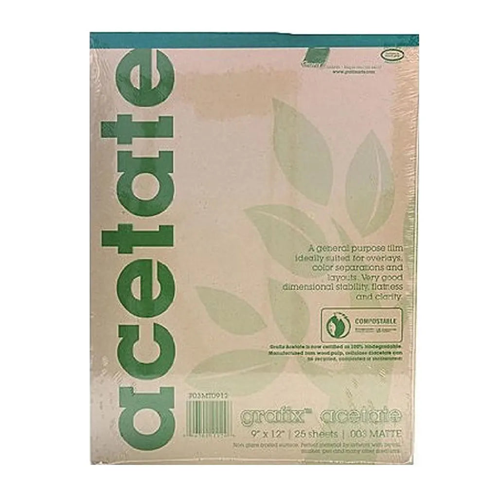 Grafix Matte Acetate Film Pads 0.003 9in x 12in, Pad of 25