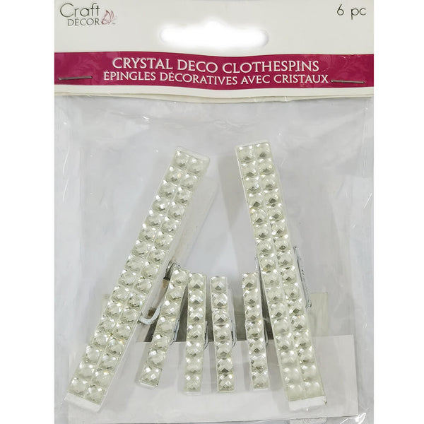 Buy Deco Crystal Clothespins Crystal Clips Silver 6pcs Online ...