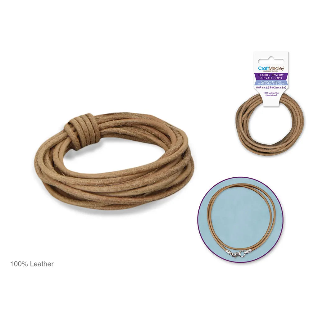 Jewelry Carft Cord Leather 2Mm Round Brown
