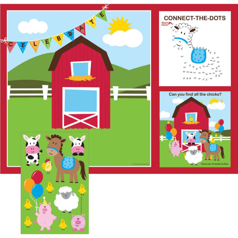 Farmhouse Fun Placemat Activity with Stickers