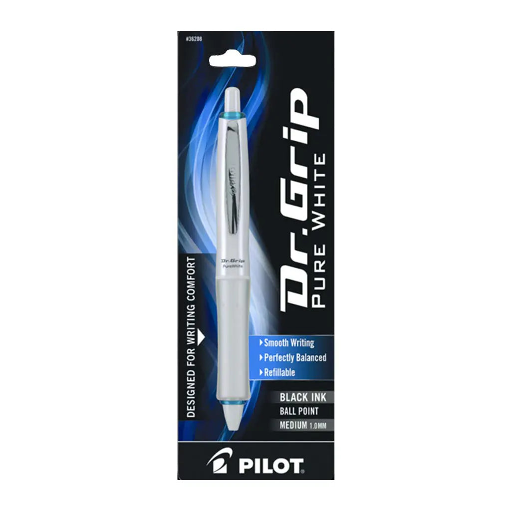 Dr.Grip Pure White Medium Black Ink 1.0mm Assorted