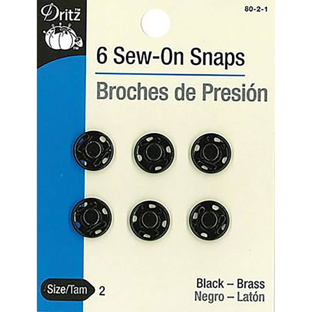 Dritz Sew-On Snaps 6/Pkg, Size 2
