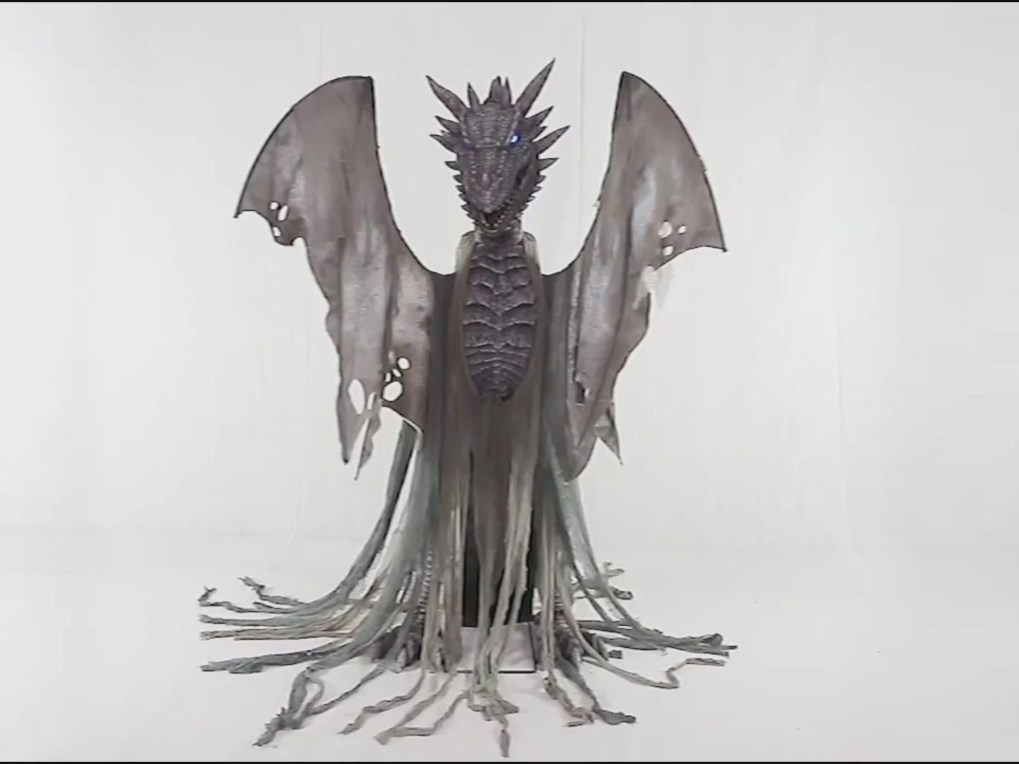 Winter Dragon Halloween Animated Prop, 7ft