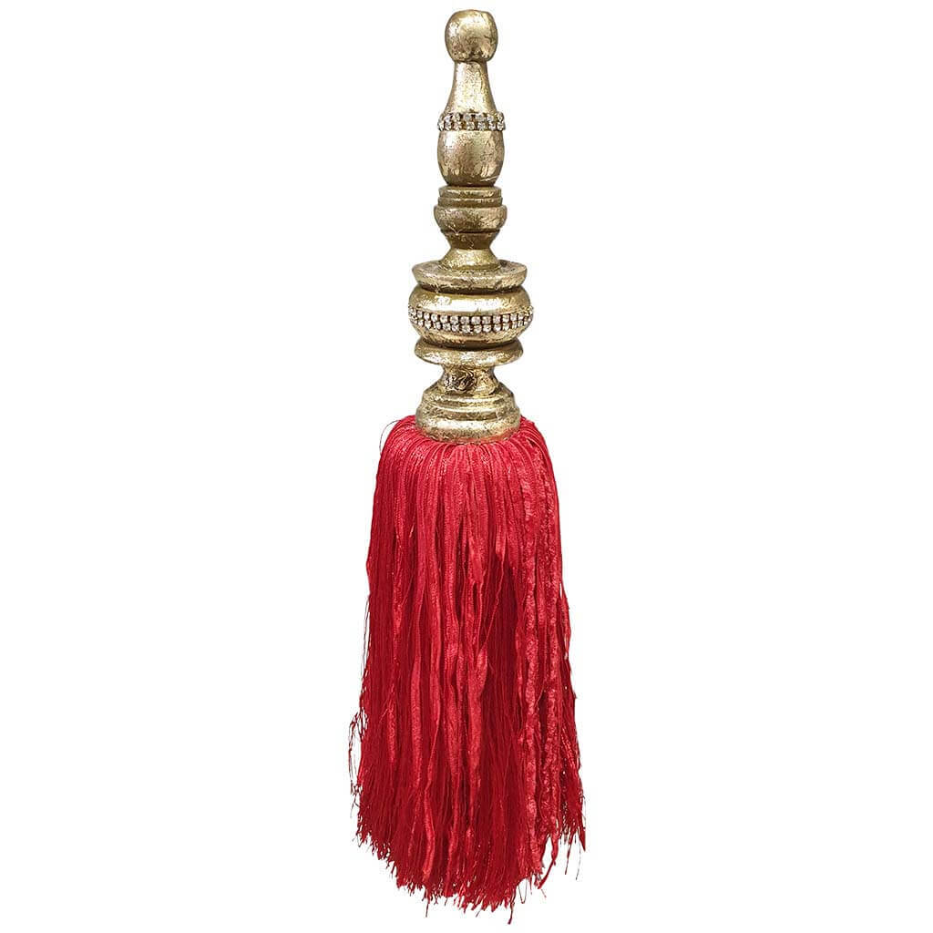 Wood Top Tassel Ornament, 14in