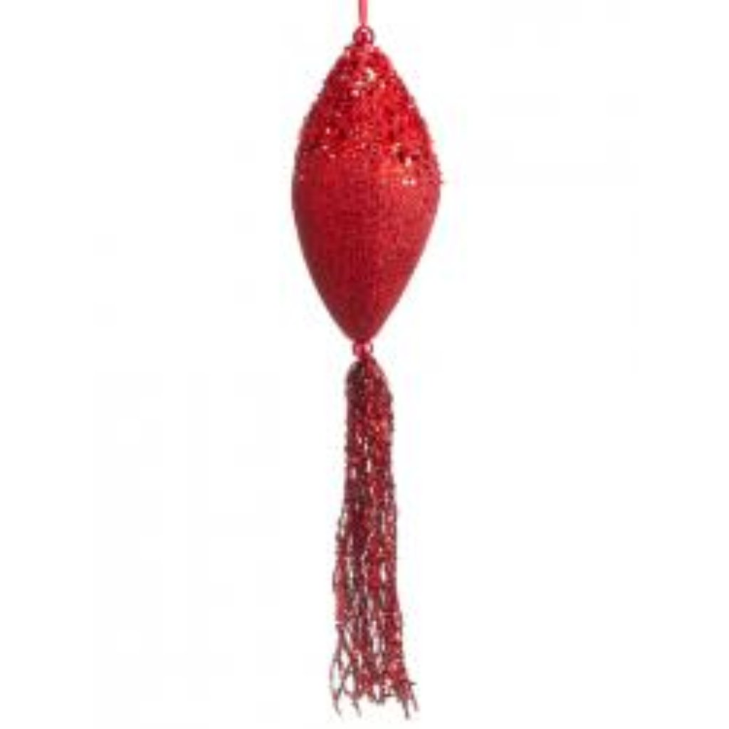 Glitter Finial Ornament with Tassel 