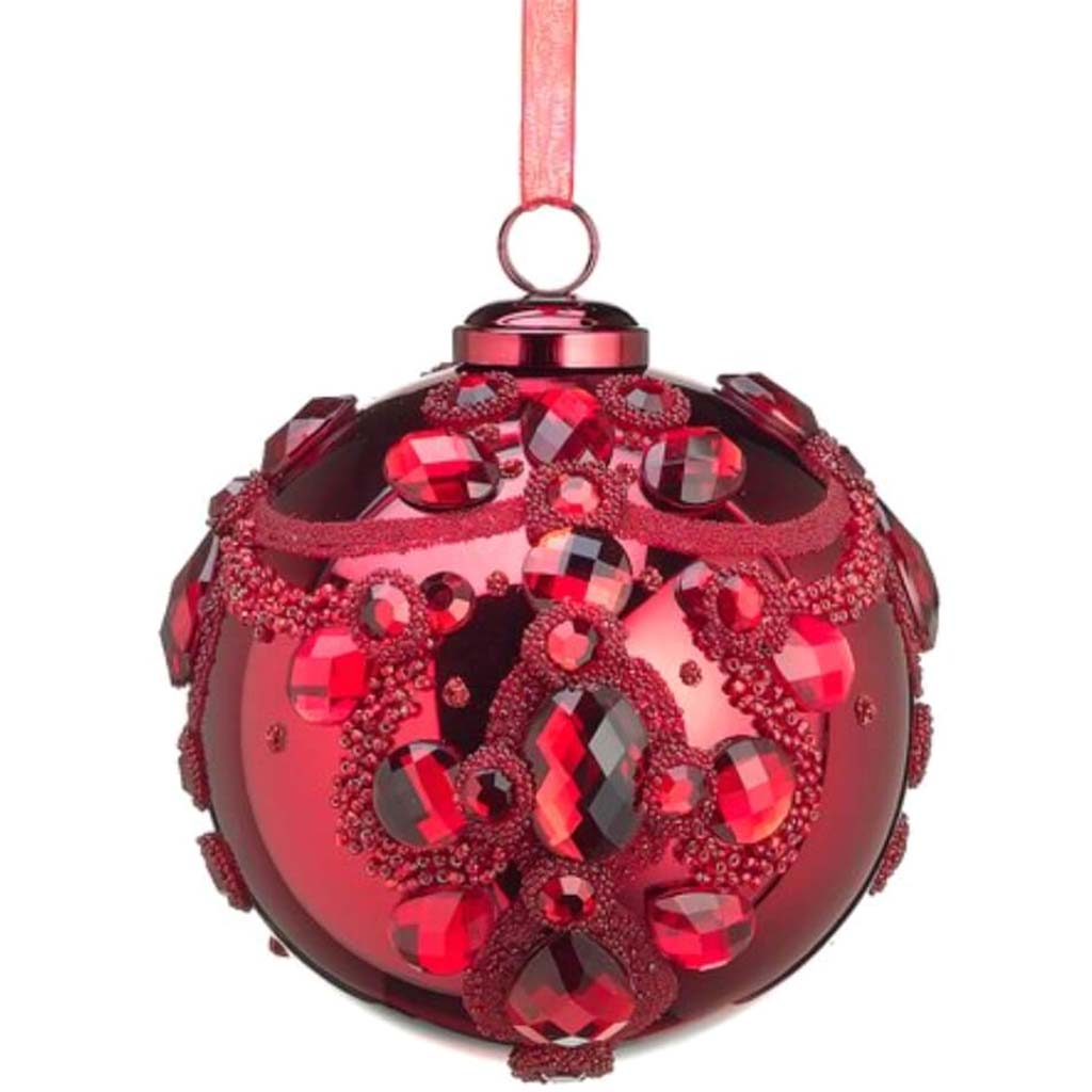 Rhinestone Glass Ball Ornament 