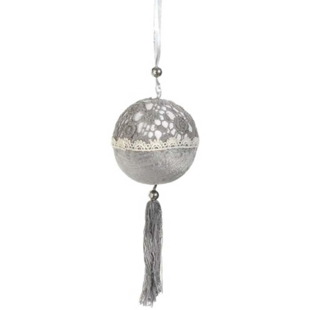 Laced Ball Ornament with Tassel 