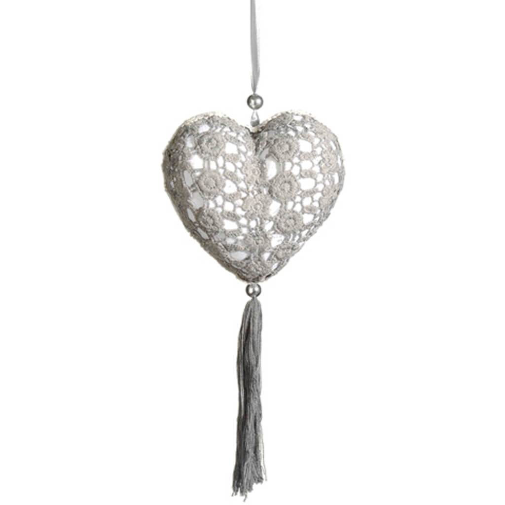 Laced Heart Ornament with Tassel 