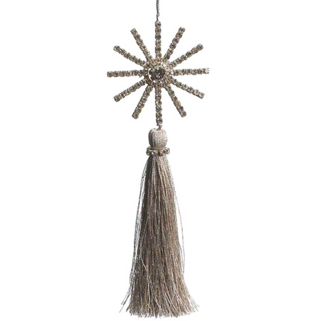Rhinestone Starburst Tassel Ornament 