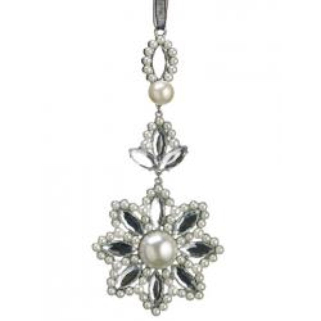 Pearl Rhinestone Finial Ornament 