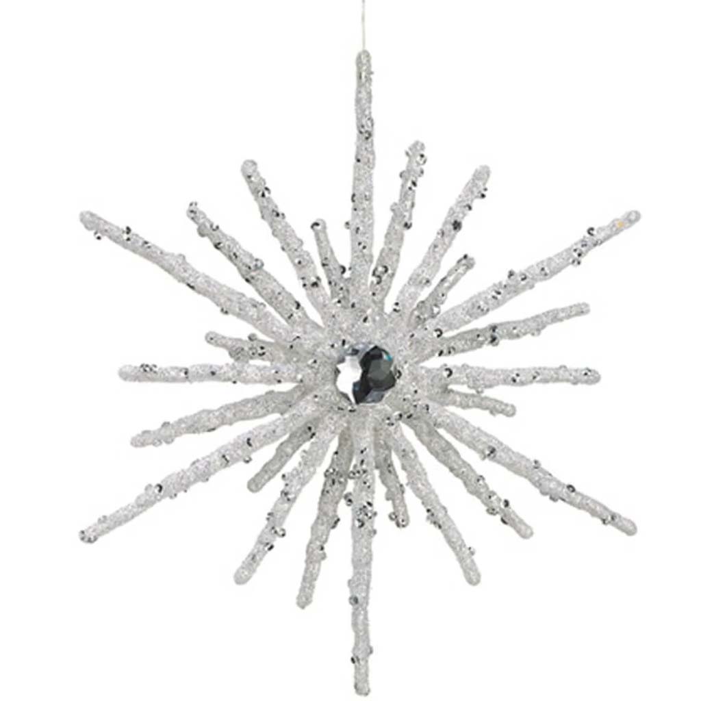 Glittered Rhinestone Starburst Ornament 