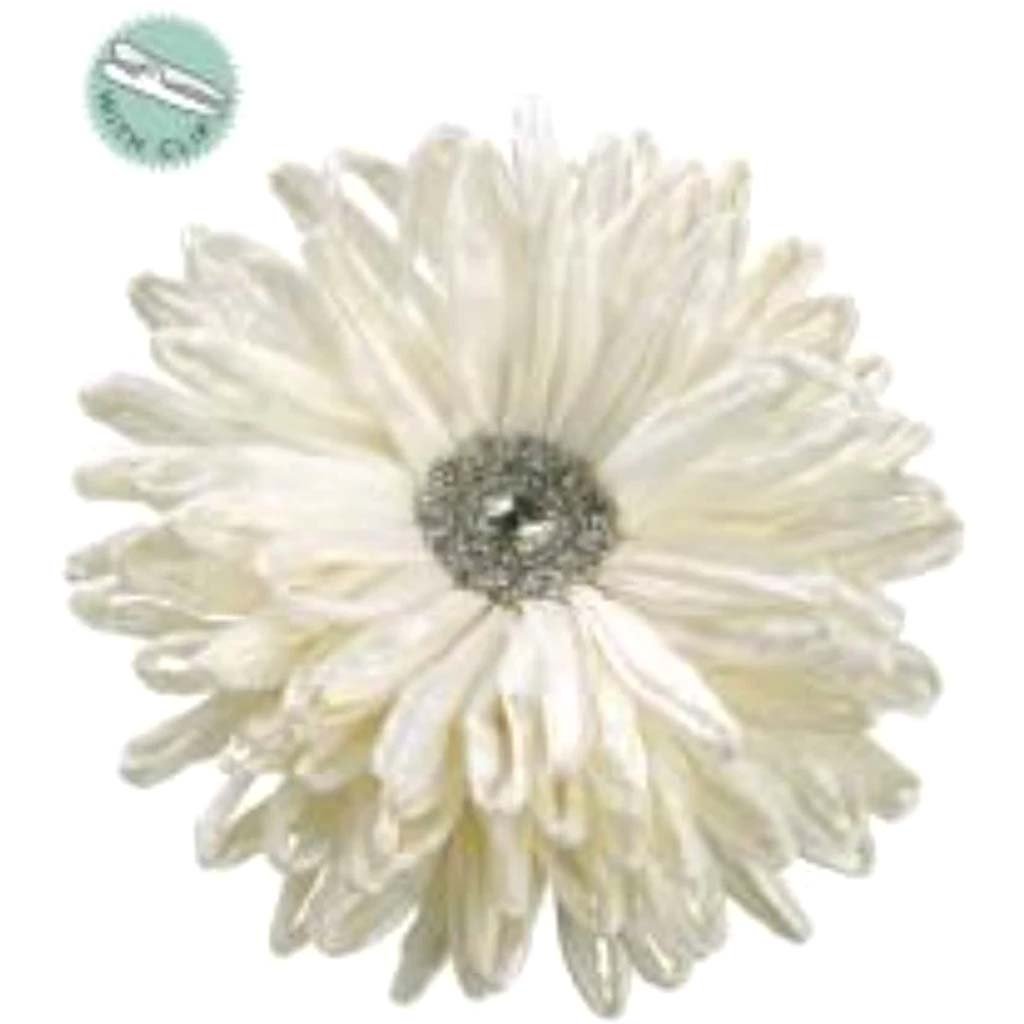 Rhinestone Peony Clip On Ornament 