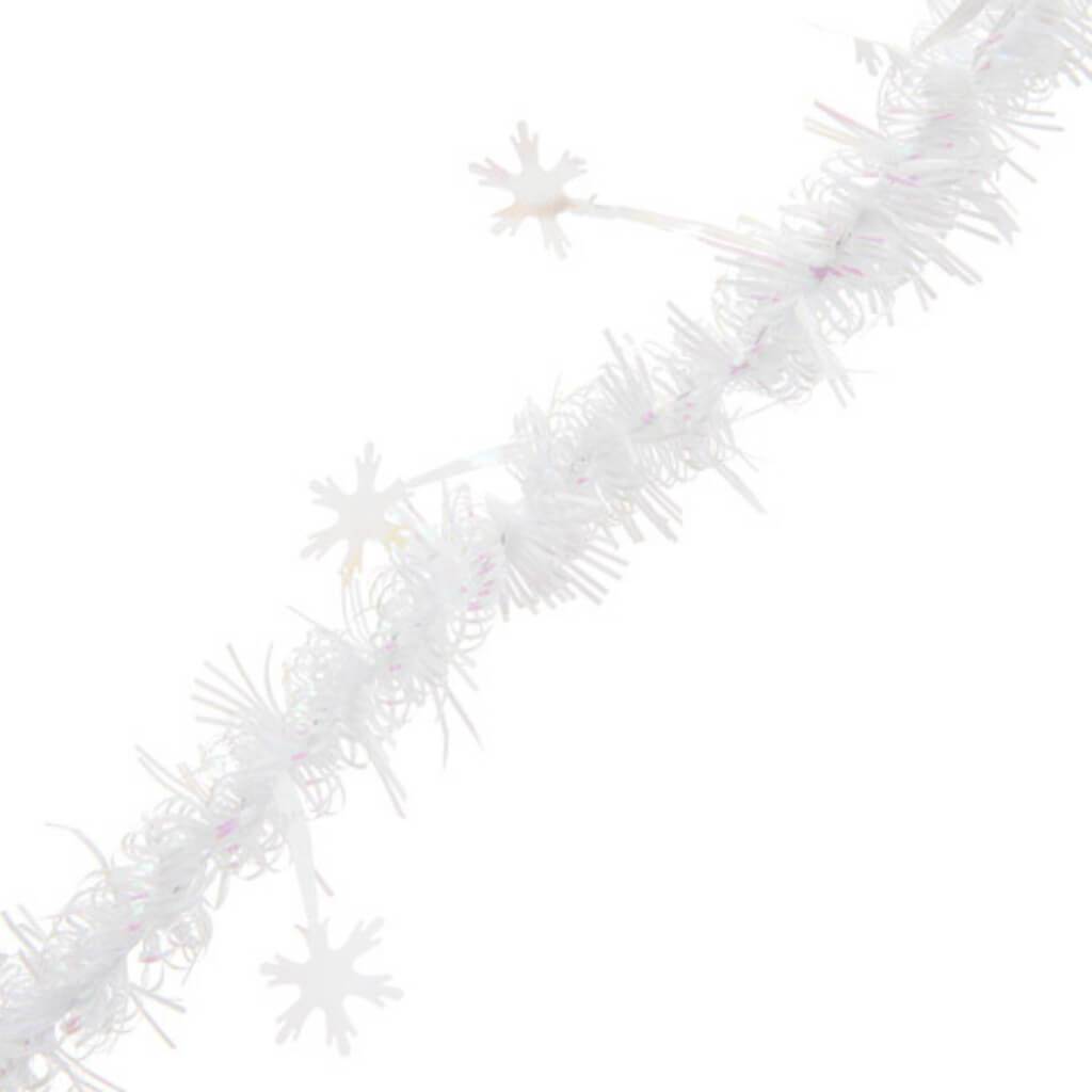 Snowflake Tinsel Garland White 15 feet 