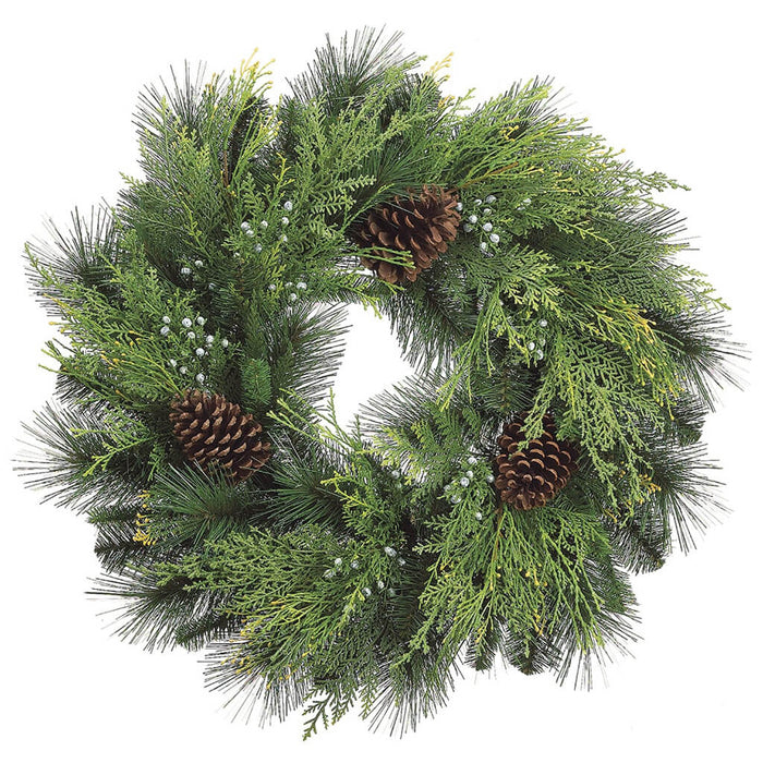 Cedar Pine Wreath 24in
