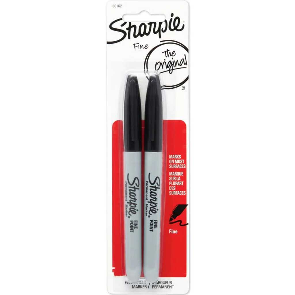 Sharpie Fine Point Permanent Markers 2/Pkg Black