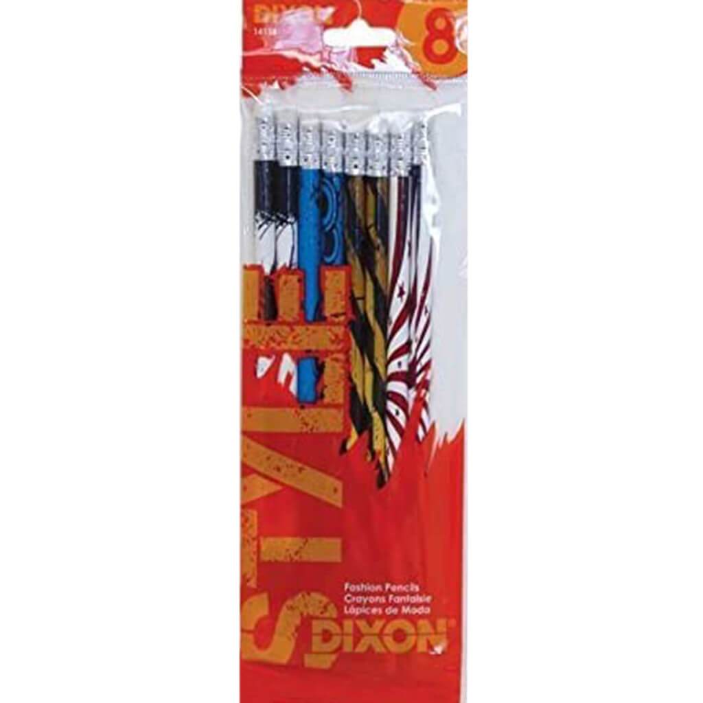 Rock Fashion Pencils 8ct