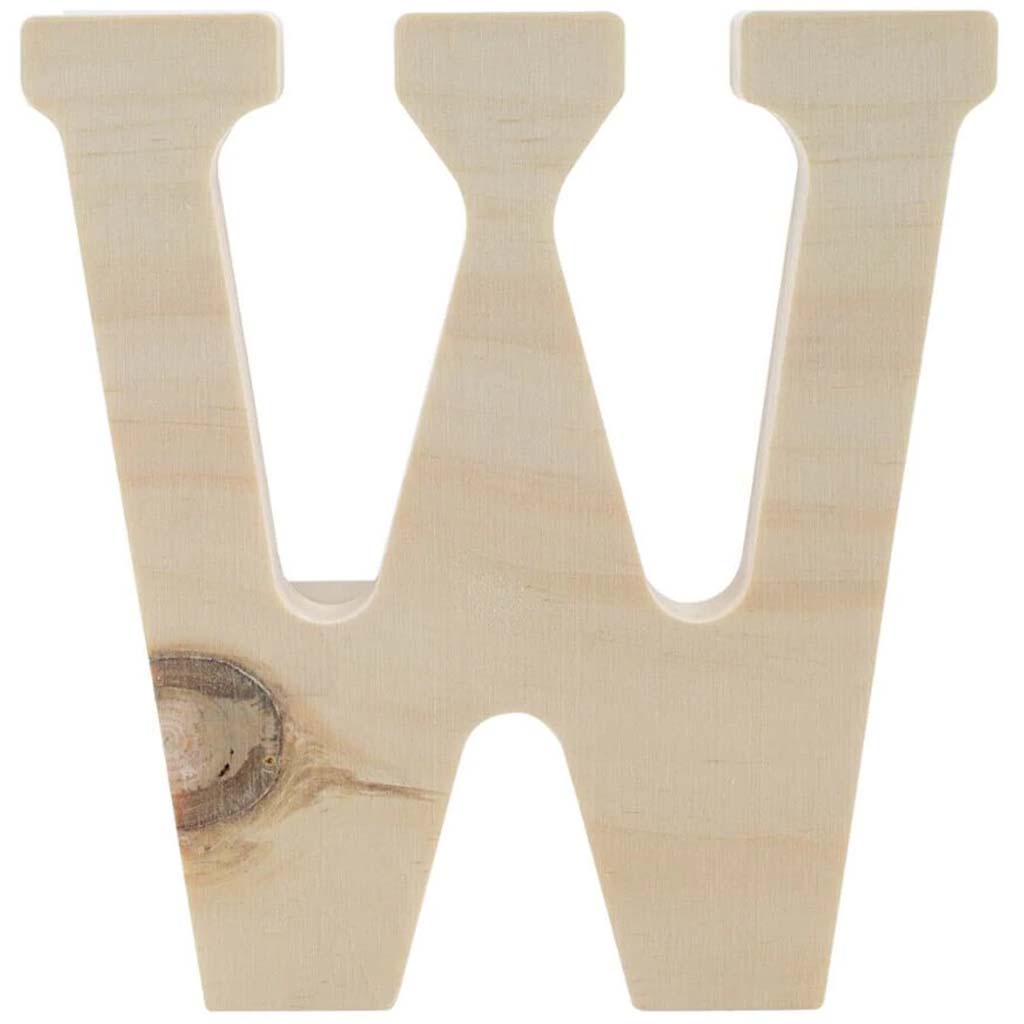 Wood Letter W 5in