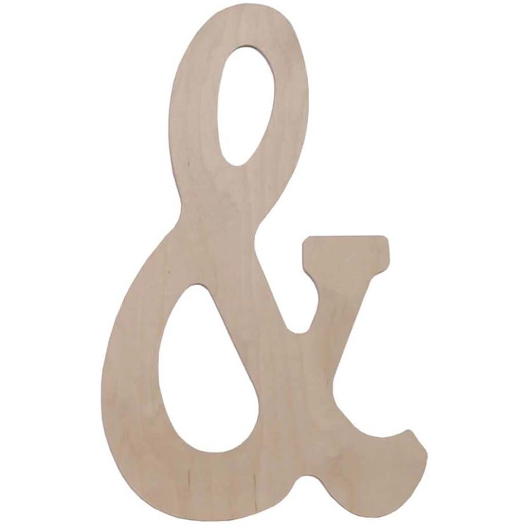 Wood Letter Ampersand 18in