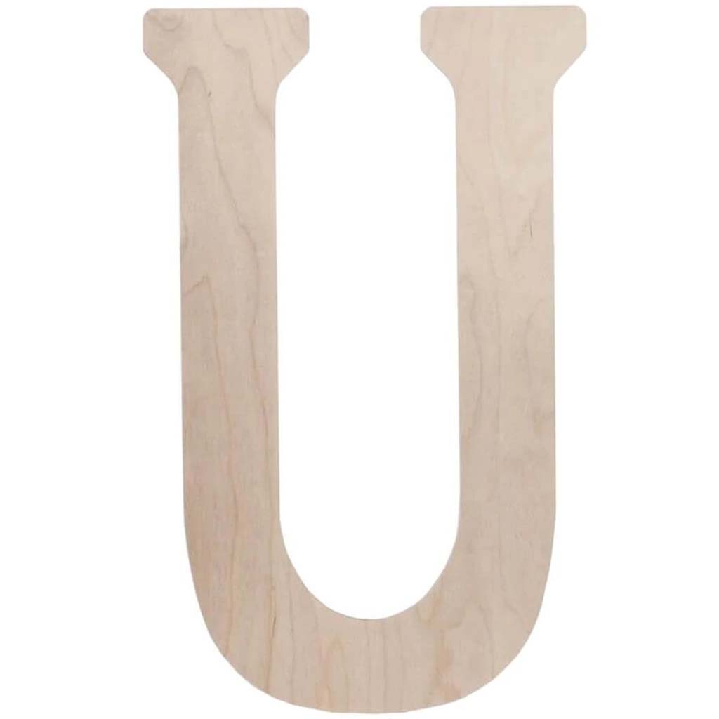 Wood Letter U 18in