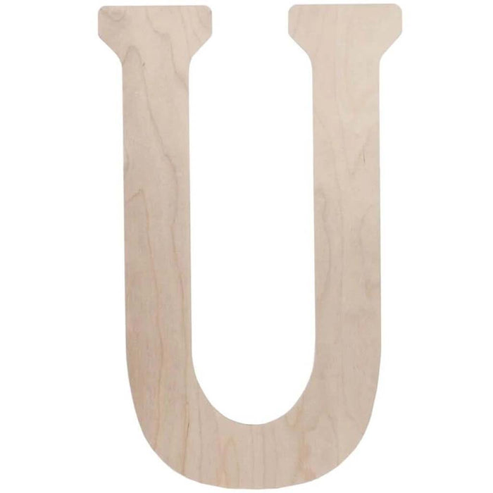 Wood Letter U 18in