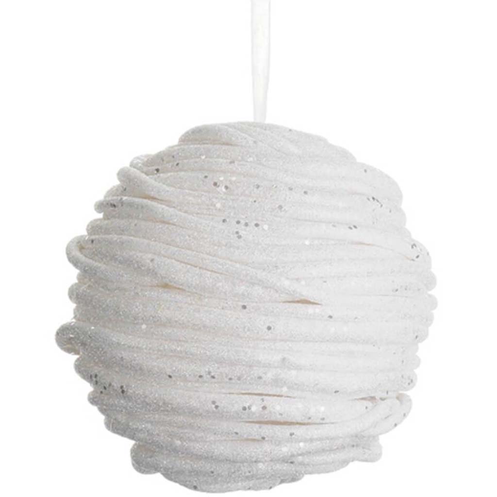 Glittered Swirl Ball Ornament 