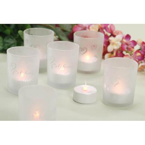 LED Tea Lights Pearlized White 3 pieces 